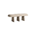 **Stylowa ławka tapicerowana z geometrycznymi nogami**