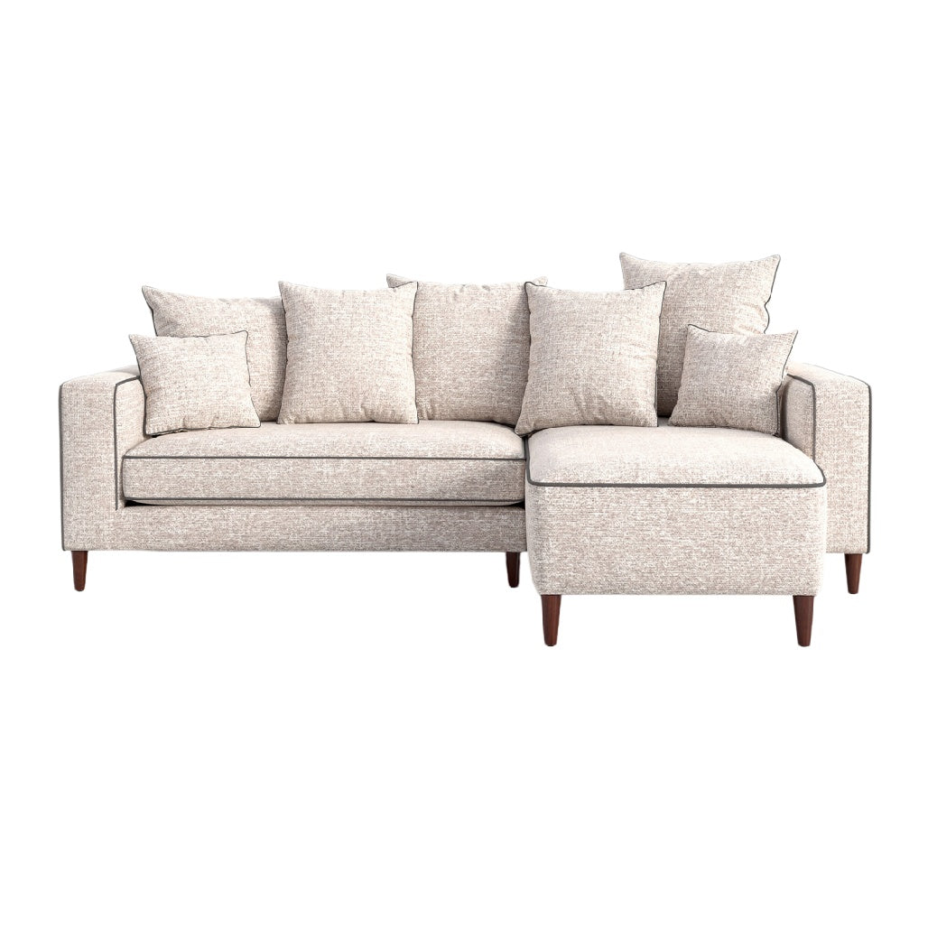 **Analiza zdjęcia: Nowoczesna sofa narożna z poduszkami**